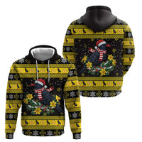 Flintshire Wales Christmas Hoodie Welsh Red-billed Chough with Daffodil - Wonder Print Shop