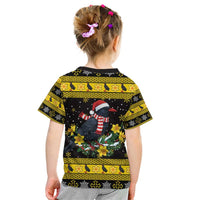 Flintshire Wales Christmas Kid T Shirt Welsh Red-billed Chough with Daffodil - Wonder Print Shop