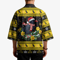 Flintshire Wales Christmas Kimono Welsh Red-billed Chough with Daffodil - Wonder Print Shop