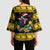 Flintshire Wales Christmas Kimono Sleeve Blouse Welsh Red-billed Chough with Daffodil - Wonder Print Shop