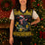 Flintshire Wales Christmas Knitted V-Neck Vest Welsh Red-billed Chough with Daffodil - Wonder Print Shop