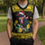 Flintshire Wales Christmas Knitted V-Neck Vest Welsh Red-billed Chough with Daffodil - Wonder Print Shop