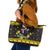 Flintshire Wales Christmas Leather Tote Bag Welsh Red-billed Chough with Daffodil - Wonder Print Shop