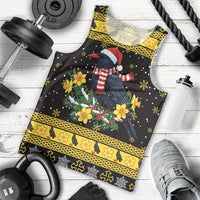 Flintshire Wales Christmas Men Tank Top Welsh Red-billed Chough with Daffodil - Wonder Print Shop