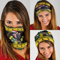 Flintshire Wales Christmas Neck Gaiter Welsh Red-billed Chough with Daffodil - Wonder Print Shop