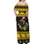 Flintshire Wales Christmas Off Shoulder Maxi Dress Welsh Red-billed Chough with Daffodil - Wonder Print Shop