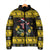 Flintshire Wales Christmas Padded Jacket Welsh Red-billed Chough with Daffodil - Wonder Print Shop