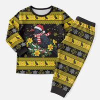 Flintshire Wales Christmas Pajama Set Welsh Red-billed Chough with Daffodil - Wonder Print Shop