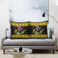 Flintshire Wales Christmas Pillow Cover Welsh Red-billed Chough with Daffodil - Wonder Print Shop