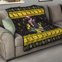 Flintshire Wales Christmas Quilt Welsh Red-billed Chough with Daffodil - Wonder Print Shop