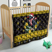 Flintshire Wales Christmas Quilt Welsh Red-billed Chough with Daffodil - Wonder Print Shop