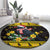 Flintshire Wales Christmas Round Carpet Welsh Red-billed Chough with Daffodil - Wonder Print Shop
