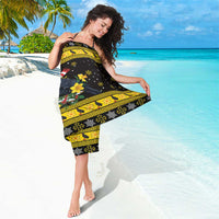 Flintshire Wales Christmas Sarong Welsh Red-billed Chough with Daffodil - Wonder Print Shop