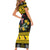 Flintshire Wales Christmas Short Sleeve Bodycon Dress Welsh Red-billed Chough with Daffodil - Wonder Print Shop