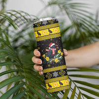 Flintshire Wales Christmas Skinny Tumbler Welsh Red-billed Chough with Daffodil - Wonder Print Shop