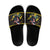 Flintshire Wales Christmas Slide Sandals Welsh Red-billed Chough with Daffodil - Wonder Print Shop