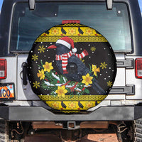 Flintshire Wales Christmas Spare Tire Cover Welsh Red-billed Chough with Daffodil - Wonder Print Shop