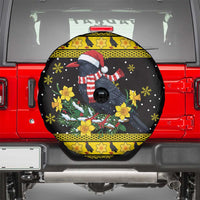 Flintshire Wales Christmas Spare Tire Cover Welsh Red-billed Chough with Daffodil - Wonder Print Shop