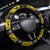 Flintshire Wales Christmas Steering Wheel Cover Welsh Red-billed Chough with Daffodil - Wonder Print Shop