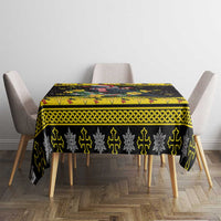Flintshire Wales Christmas Tablecloth Welsh Red-billed Chough with Daffodil - Wonder Print Shop