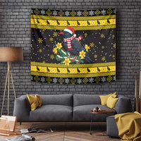 Flintshire Wales Christmas Tapestry Welsh Red-billed Chough with Daffodil - Wonder Print Shop
