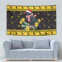 Flintshire Wales Christmas Tapestry Welsh Red-billed Chough with Daffodil - Wonder Print Shop
