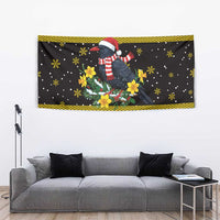 Flintshire Wales Christmas Tapestry Welsh Red-billed Chough with Daffodil - Wonder Print Shop