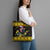 Flintshire Wales Christmas Tote Bag Welsh Red-billed Chough with Daffodil - Wonder Print Shop