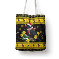 Flintshire Wales Christmas Tote Bag Welsh Red-billed Chough with Daffodil - Wonder Print Shop