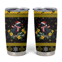 Flintshire Wales Christmas Tumbler Cup Welsh Red-billed Chough with Daffodil - Wonder Print Shop
