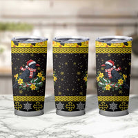 Flintshire Wales Christmas Tumbler Cup Welsh Red-billed Chough with Daffodil - Wonder Print Shop