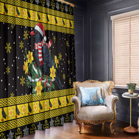 Flintshire Wales Christmas Window Curtain Welsh Red-billed Chough with Daffodil - Wonder Print Shop