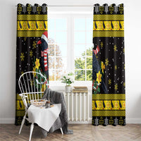 Flintshire Wales Christmas Window Curtain Welsh Red-billed Chough with Daffodil - Wonder Print Shop