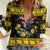 Flintshire Wales Christmas Women Casual Shirt Welsh Red-billed Chough with Daffodil - Wonder Print Shop