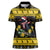 Flintshire Wales Christmas Women Polo Shirt Welsh Red-billed Chough with Daffodil - Wonder Print Shop