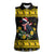 Flintshire Wales Christmas Women Sleeveless Polo Shirt Welsh Red-billed Chough with Daffodil - Wonder Print Shop