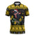 Flintshire Wales Christmas Zipper Polo Shirt Welsh Red-billed Chough with Daffodil - Wonder Print Shop