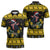Flintshire Wales Christmas Zipper Polo Shirt Welsh Red-billed Chough with Daffodil - Wonder Print Shop