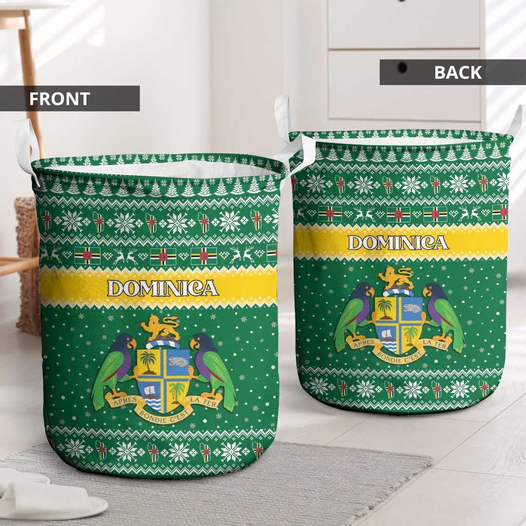 Dominica Christmas Laundry Basket Coat of Arms Style - Wonder Print Shop