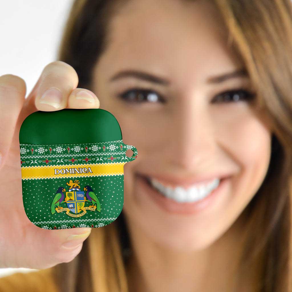Dominica Christmas AirPods Case Coat of Arms Style - Wonder Print Shop