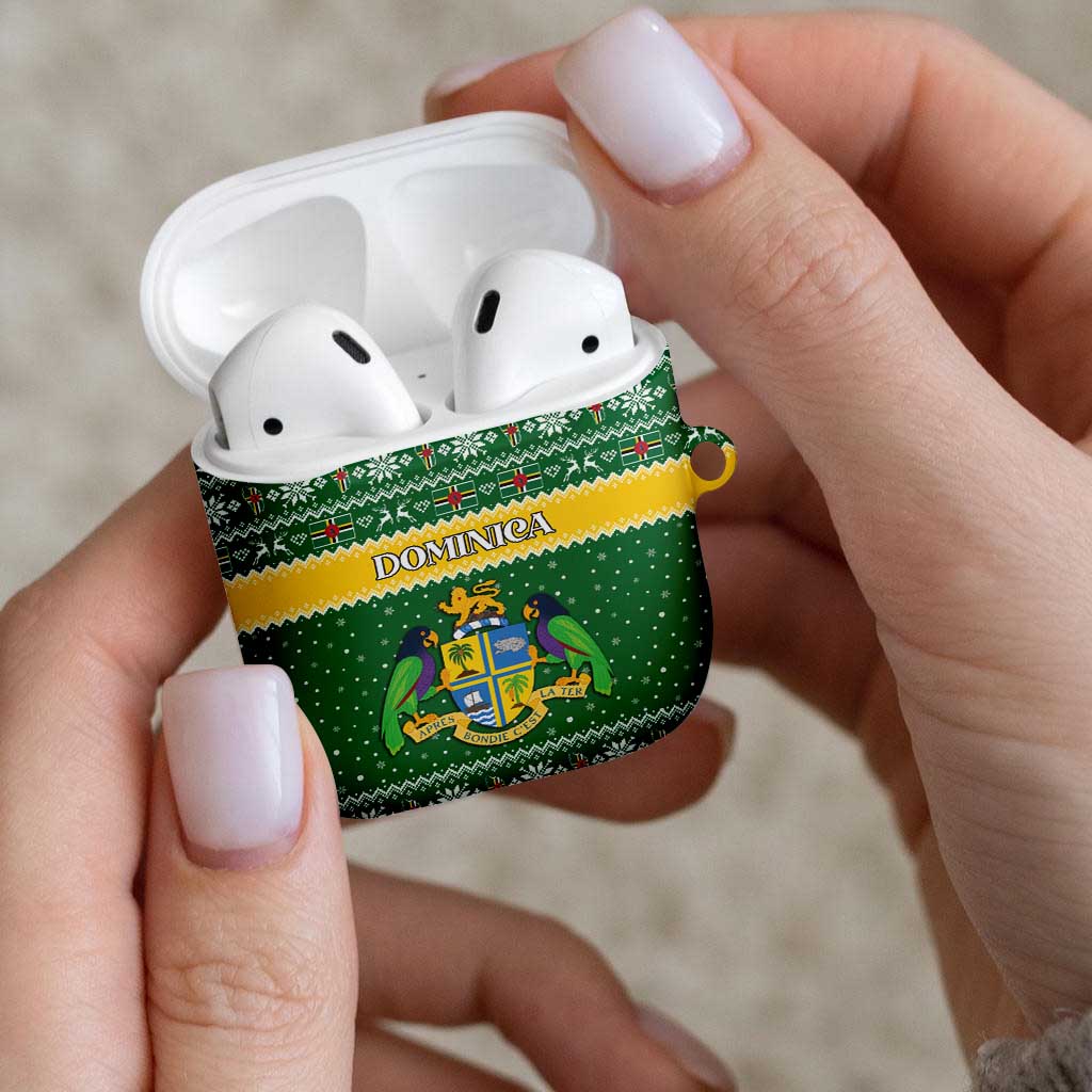 Dominica Christmas AirPods Case Coat of Arms Style - Wonder Print Shop