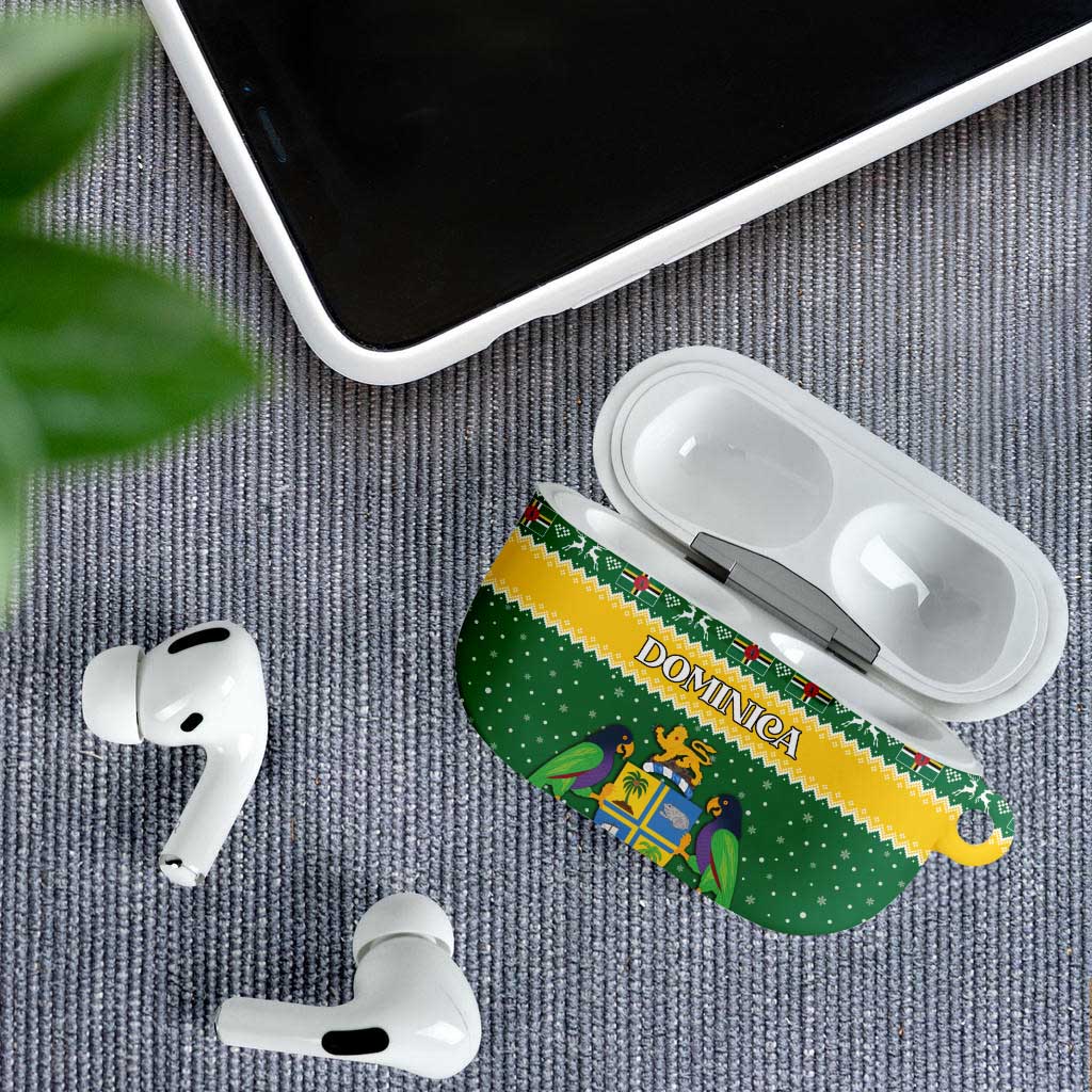 Dominica Christmas AirPods Case Coat of Arms Style - Wonder Print Shop