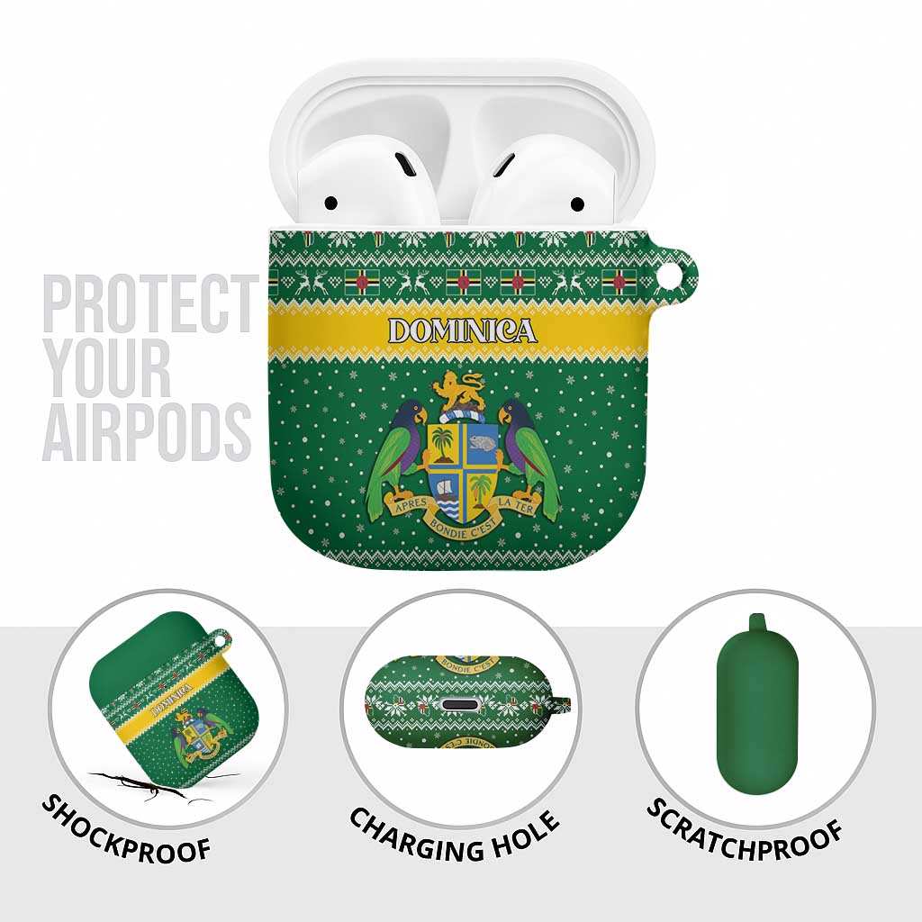 Dominica Christmas AirPods Case Coat of Arms Style - Wonder Print Shop
