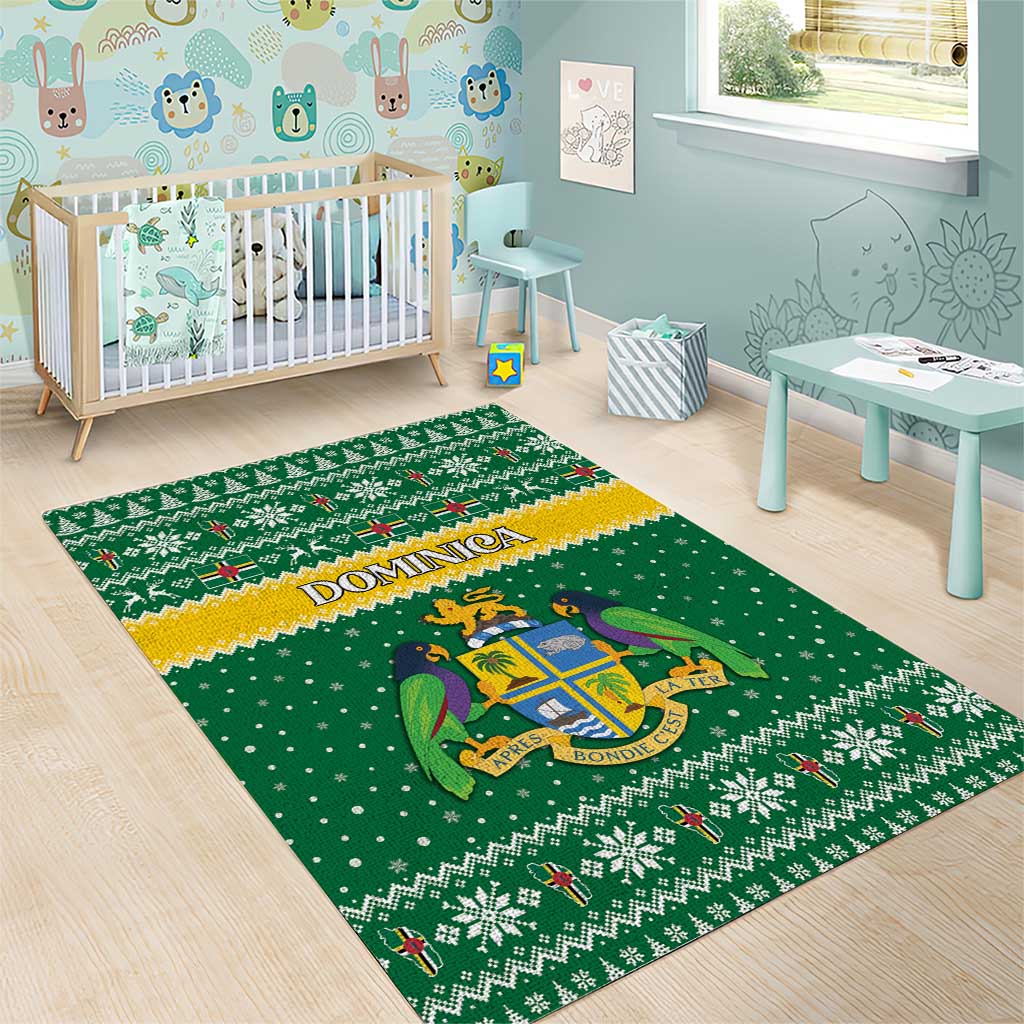 Dominica Christmas Area Rug Coat of Arms Style - Wonder Print Shop