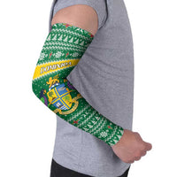 Personalized Dominica Christmas Arm Sleeves Coat of Arms Style - Wonder Print Shop