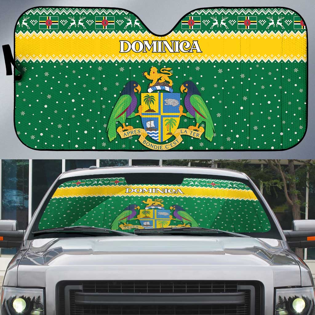 Dominica Christmas Auto Sun Shade Coat of Arms Style - Wonder Print Shop