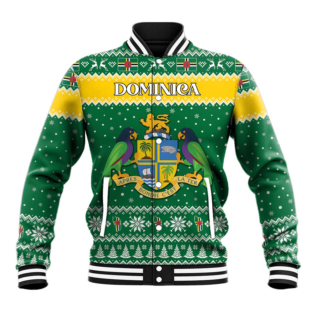 Personalized Dominica Christmas Baseball Jacket Coat of Arms Style - Wonder Print Shop