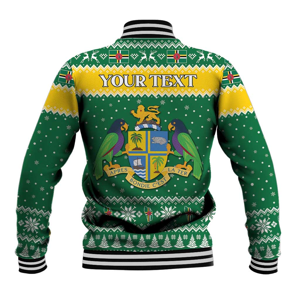 Personalized Dominica Christmas Baseball Jacket Coat of Arms Style - Wonder Print Shop