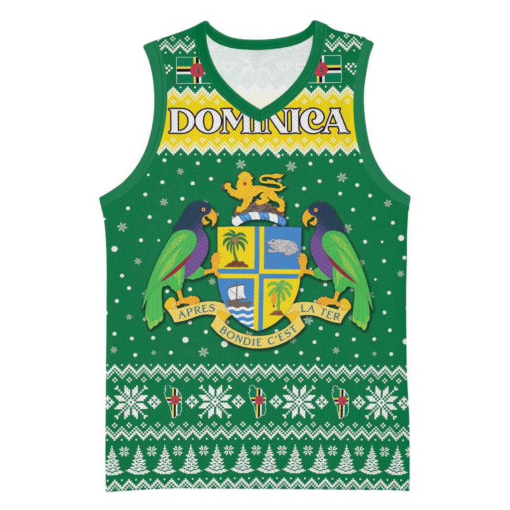Personalized Dominica Christmas Basketball Jersey Coat of Arms Style - Wonder Print Shop