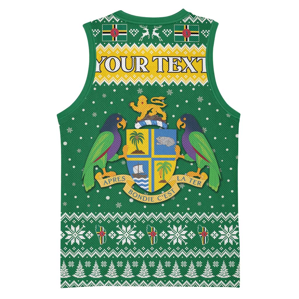 Personalized Dominica Christmas Basketball Jersey Coat of Arms Style - Wonder Print Shop